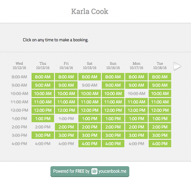 Time Slots Google Calendar